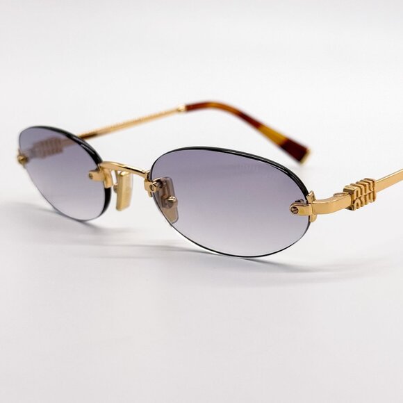 NEW MIU MIU SUNGLASSES MUA54S 5AK04O OVAL GOLD WOMEN SUNGLASSES MU A54S SMU A54 main image 4